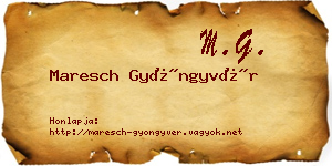 Maresch Gyöngyvér névjegykártya
